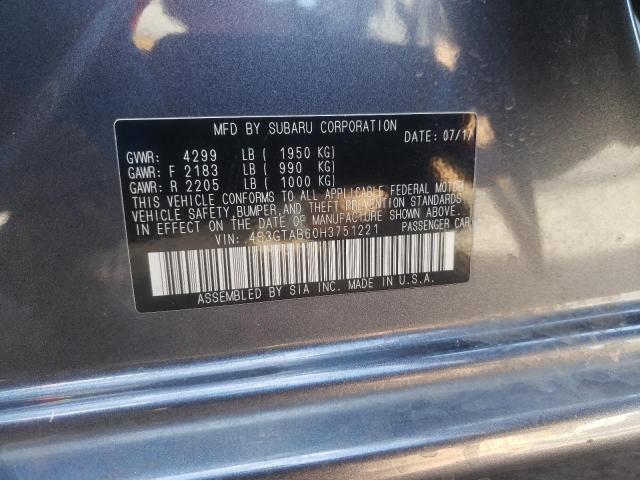 4S3GTAB60H3751221 Subaru Impreza Premium