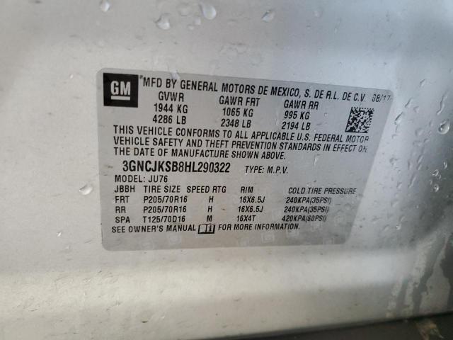 3GNCJKSB8HL290322 Chevrolet TRAX LS