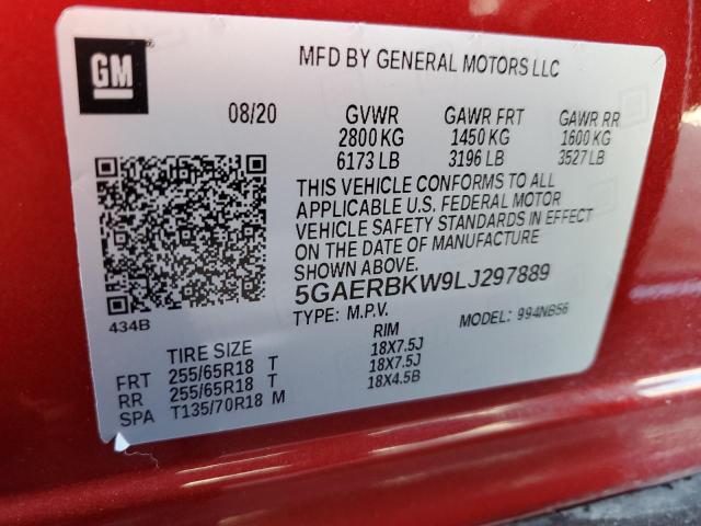 5GAERBKW9LJ297889 Buick Enclave Essence