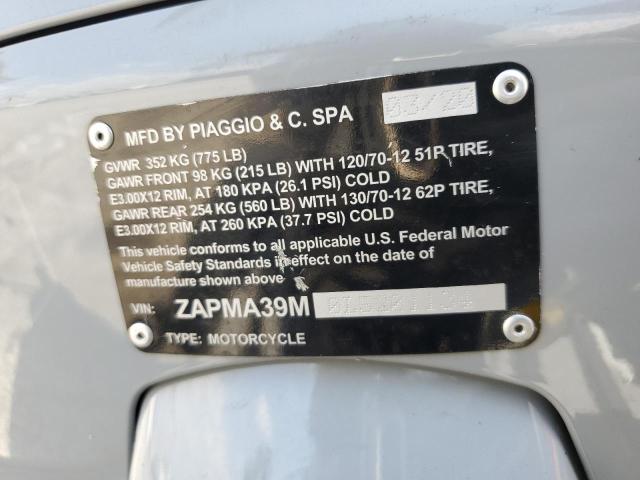 2020 VESPA GTS ZAPMA39M0L5201134