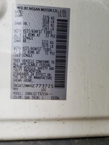 5N1AT2MM4GC773725 Nissan ROGUE S