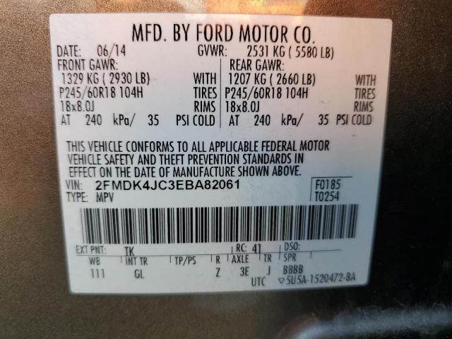 2FMDK4JC3EBA82061 Ford EDGE SEL