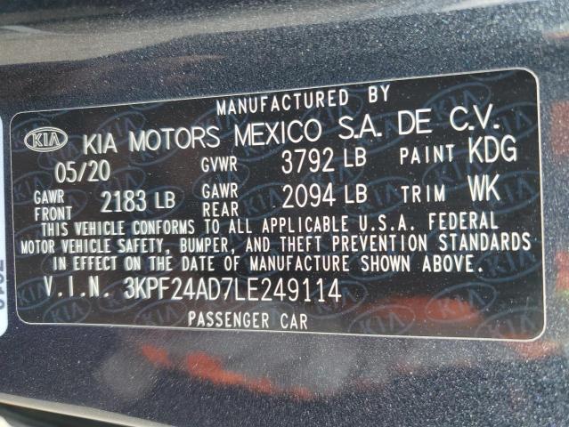 3KPF24AD7LE249114 KIA FORTE FE