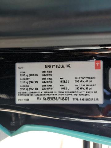 5YJ3E1EB6JF188475 Tesla MODEL 3