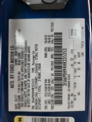 2017 FORD FUSION SE - 3FA6P0H94HR335353