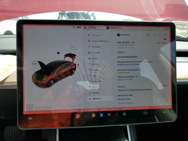 5YJ3E1EB4KF389681 Tesla MODEL 3