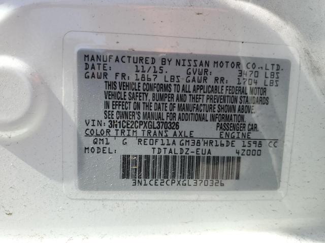 3N1CE2CPXGL370326 Nissan Versa Note S