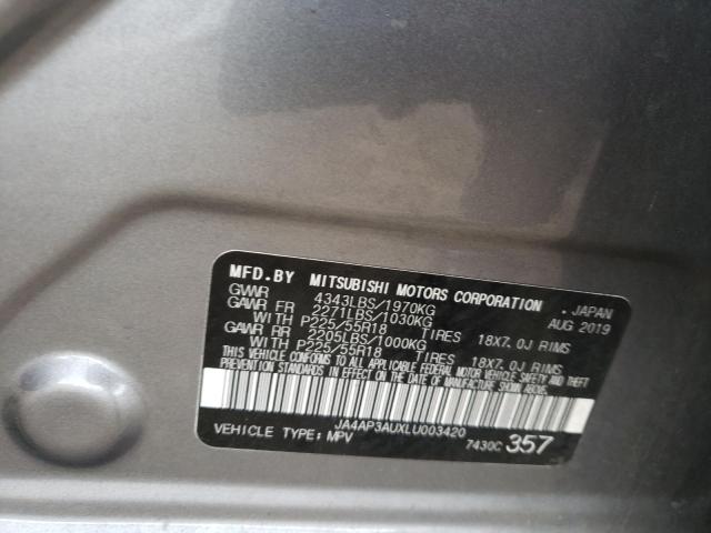 2020 MITSUBISHI OUTLANDER - JA4AP3AUXLU003420