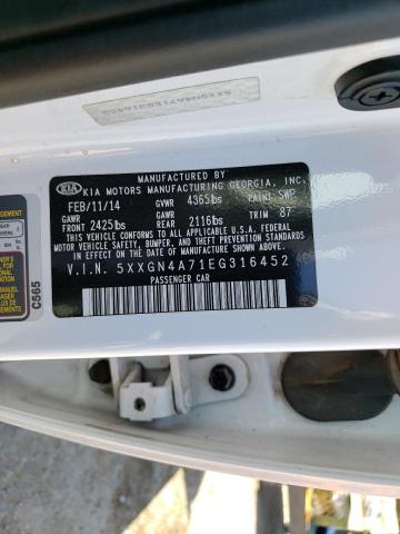 5XXGN4A71EG316452 KIA OPTIMA EX
