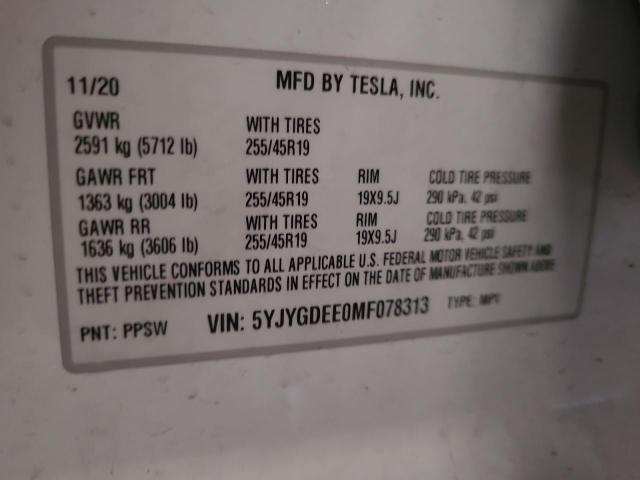 5YJYGDEE0MF078313 Tesla Model Y  12