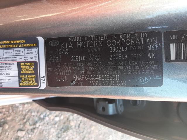 KNAFX4A84E5165011 KIA FORTE EX