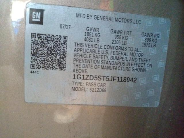 2018 CHEVROLET MALIBU LT - 1G1ZD5ST5JF118942