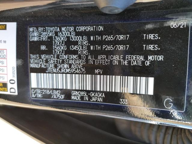 JTENU5JR0M5954675 Toyota 4runner Sr5/sr5 Premium