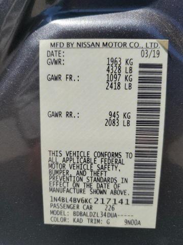1N4BL4BV6KC217141 Nissan ALTIMA S