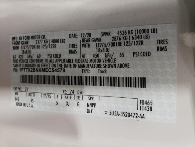 2021 FORD F250 SUPER - 1FT7X2BNXMEC54578