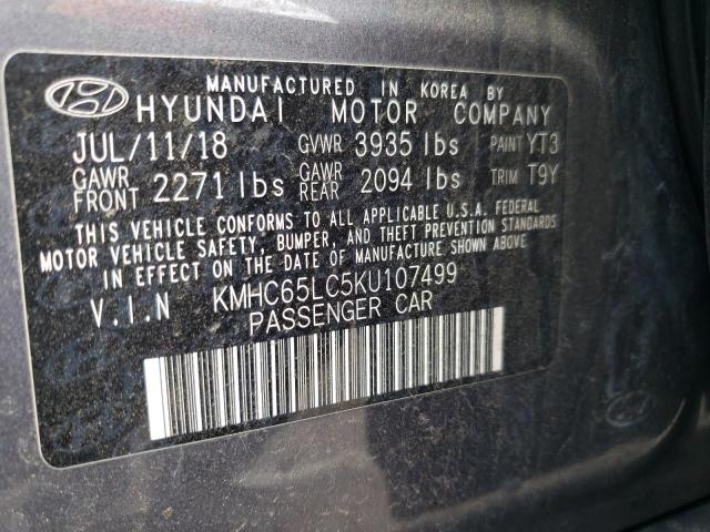 2019 HYUNDAI IONIQ BLUE - KMHC65LC5KU107499