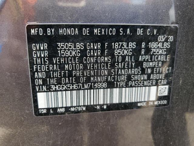 2020 HONDA FIT SPORT - 3HGGK5H67LM714998