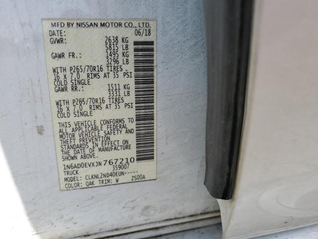 1N6AD0EVXJN767210 Nissan FRONTIER S