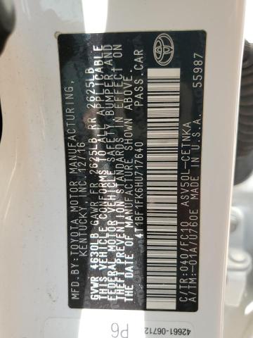 2017 TOYOTA CAMRY LE X 4T1BF1FK6HU717640