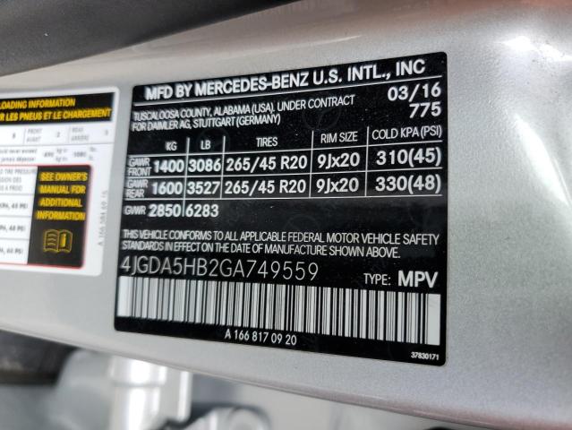 4JGDA5HB2GA749559 Mercedes-Benz Gle 350 4matic
