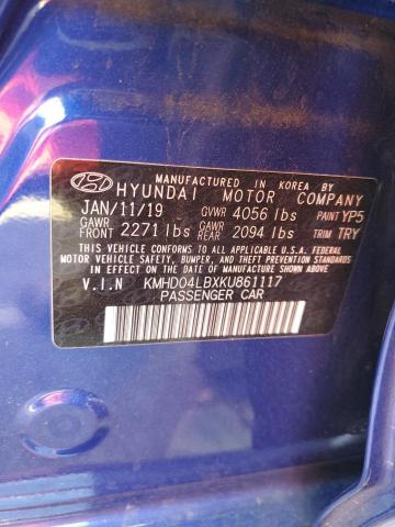 KMHD04LBXKU861117 Hyundai Elantra Sport