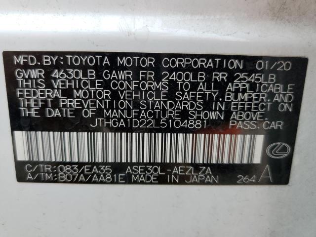 2020 LEXUS IS 300 F-S JTHGA1D22L5104881