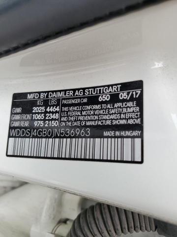 WDDSJ4GB0JN536963 Mercedes-Benz CLA 250 4MATIC