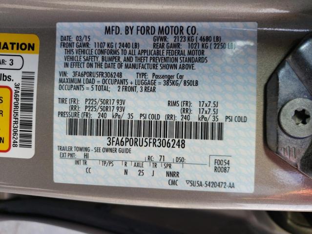 3FA6P0RU5FR306248 Ford Fusion Titanium Hev