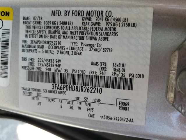 3FA6P0HD8JR262210 Ford FUSION SE