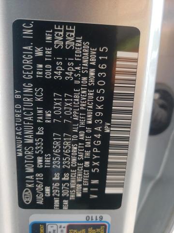 5XYPG4A39KG503615 KIA SORENTO L