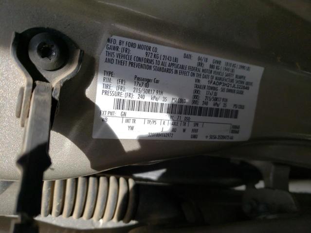 1FADP3H21JL322849 Ford FOCUS SEL