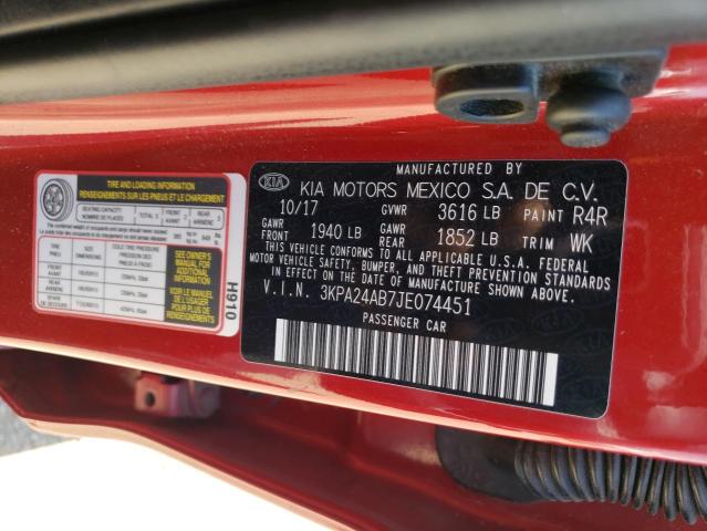3KPA24AB7JE074451 KIA RIO LX