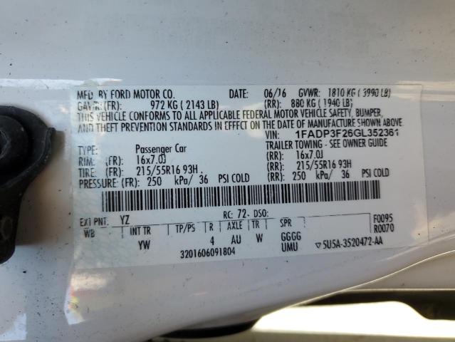 1FADP3F26GL352361 Ford FOCUS SE
