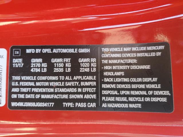 2018 BUICK CASCADA SP - W04WJ3N59JG034177