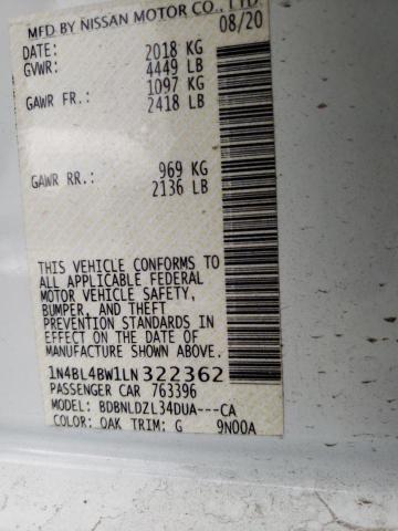 1N4BL4BW1LN322362 Nissan ALTIMA S