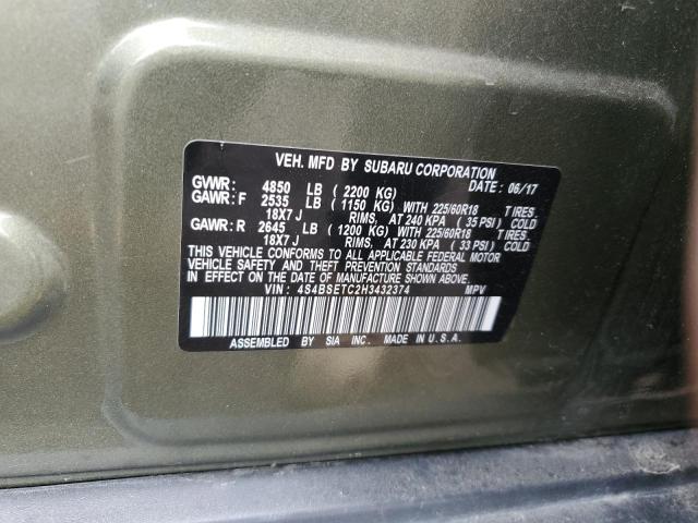 4S4BSETC2H3432374 Subaru Outback Touring