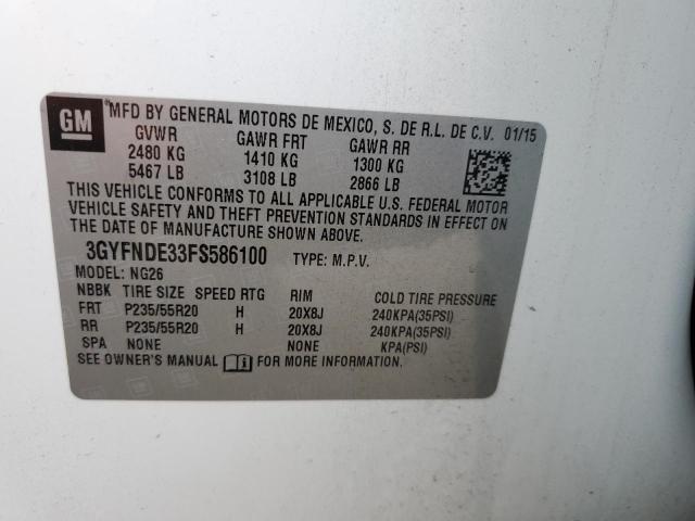 3GYFNDE33FS586100 Cadillac Srx Premium Collection