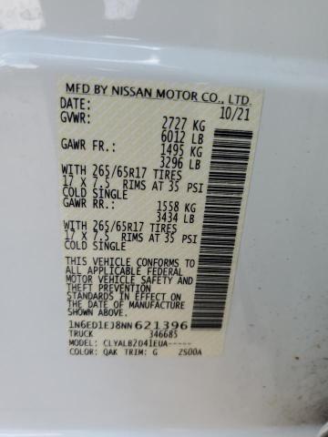 1N6ED1EJ8NN621396 Nissan FRONTIER S