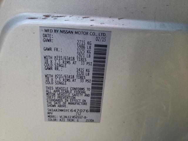 5N1AR2MM3FC647076 Nissan Pathfinder S