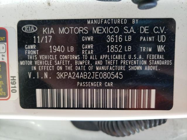 3KPA24AB2JE080545 KIA RIO LX