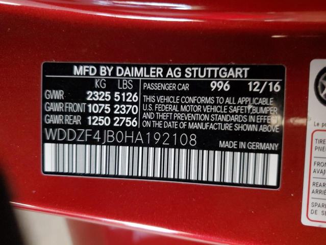 WDDZF4JB0HA192108 Mercedes-Benz E 300