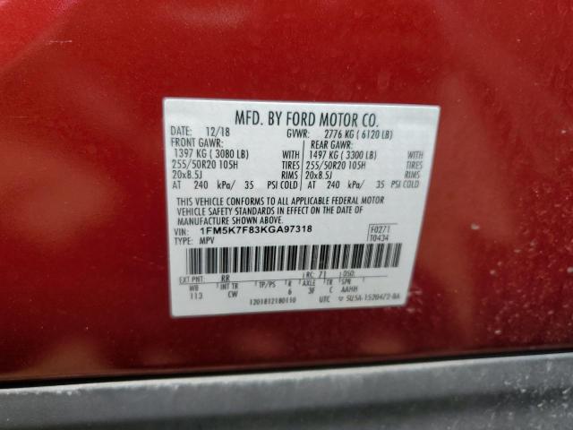 1FM5K7F83KGA97318 Ford Explorer Limited