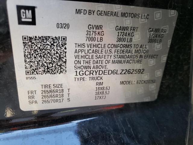 2020 CHEVROLET SILVERADO - 1GCRYDED6LZ262592