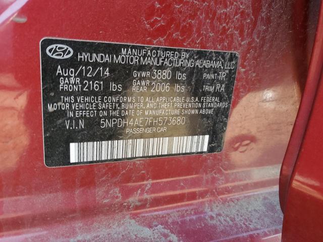 5NPDH4AE7FH573680 Hyundai ELANTRA SE