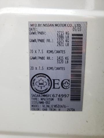 5N1AR2MM6FC674997 Nissan Pathfinder S