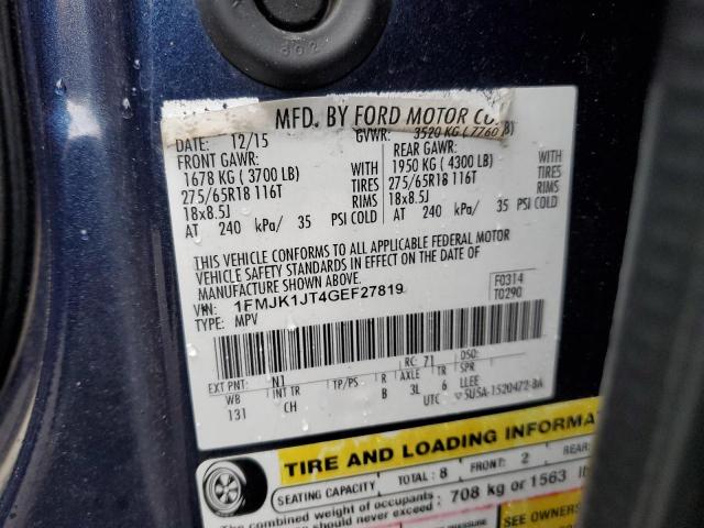 1FMJK1JT4GEF27819 Ford Expedition El Xlt