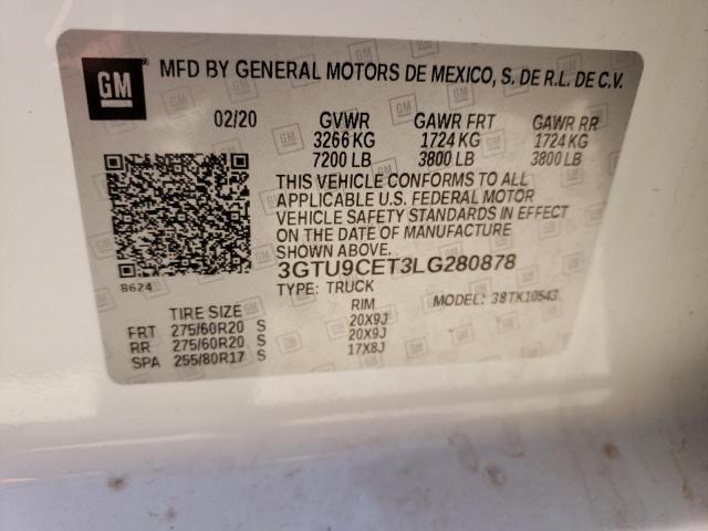 3GTU9CET3LG280878 GMC Sierra K1500 Elevation