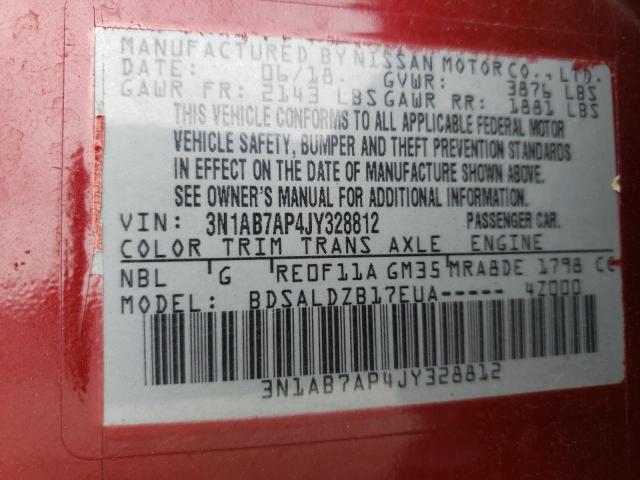 3N1AB7AP4JY328812 Nissan SENTRA S