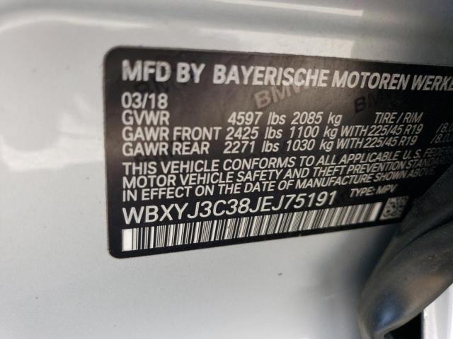 VIN WBXYJ3C38JEJ75191 2018 BMW X2, Sdrive28I no.13