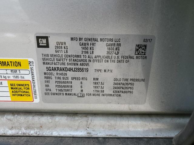 5GAKRAKD4HJ285619 Buick Enclave